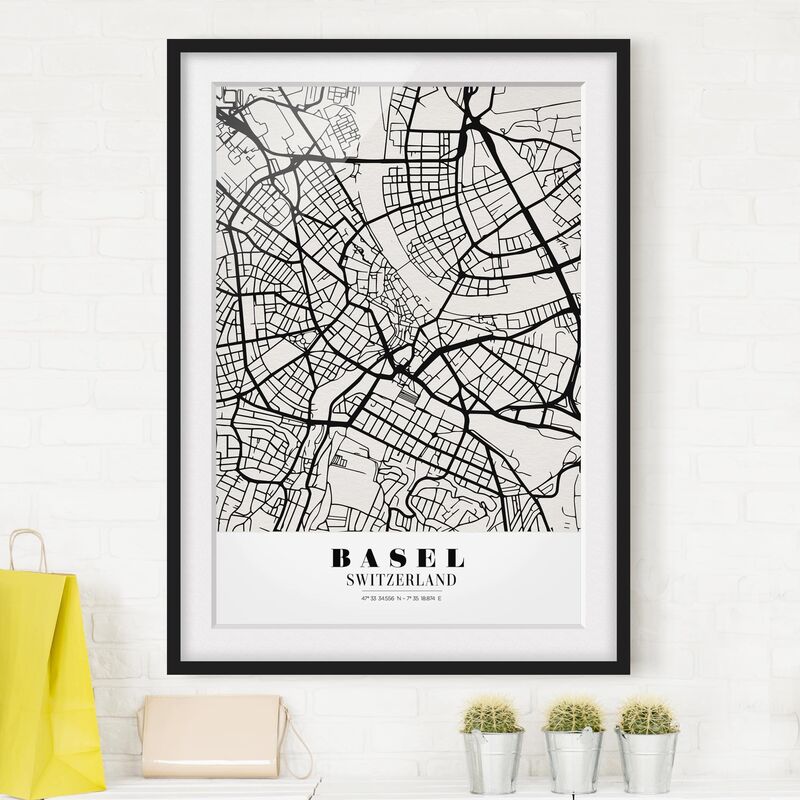 Póster enmarcado - Basel City Map - Classic Dimensión LxA: 70cm x 50cm, Marco: Negro
Póster enmarcado - Basel City Map - Classic Dimensión LxA: 70cm x 50cm, Marco: Negro