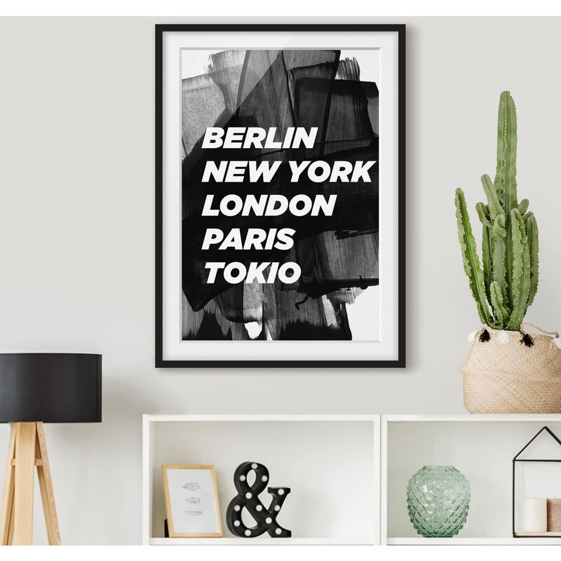 Póster enmarcado - Berlin New York London Dimensión LxA: 70cm x 50cm, Marco: Negro
Póster enmarcado - Berlin New York London Dimensión LxA: 70cm x 50cm, Marco: Negro