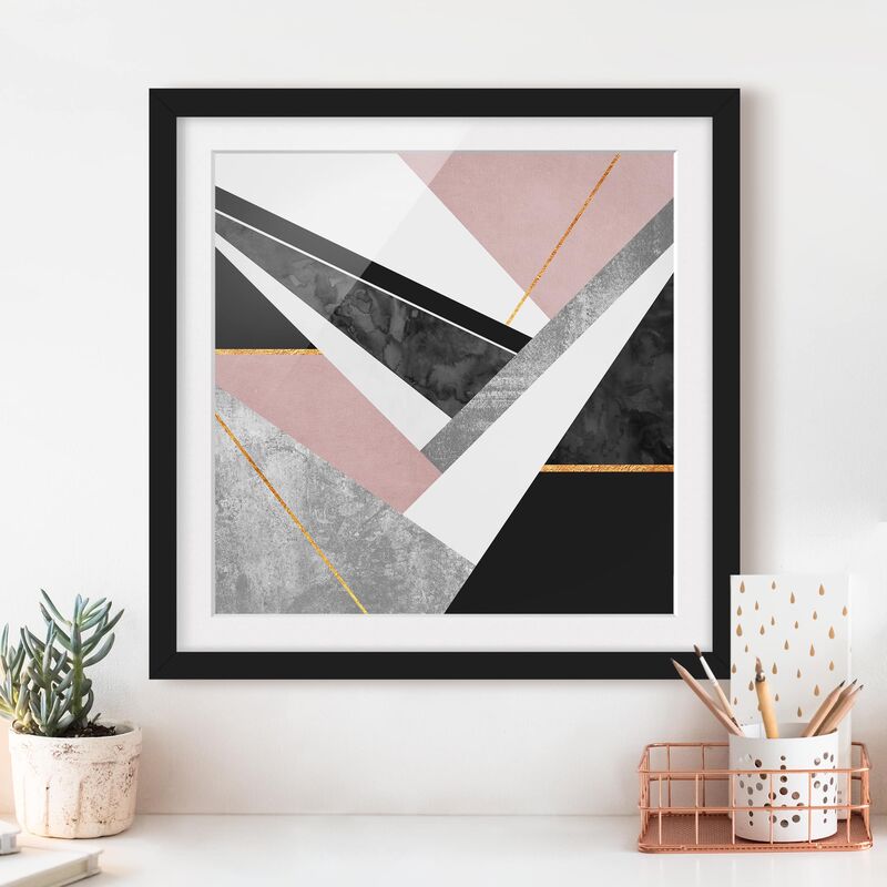 Póster enmarcado - Bianco e nero Geometria con oro Dimensión LxA: 50cm x 50cm, Marco: Negro
Póster enmarcado - Bianco e nero Geometria con oro Dimensión LxA: 50cm x 50cm, Marco: Negro