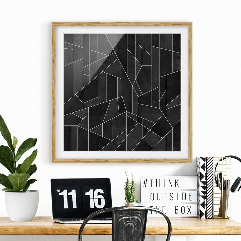 Póster enmarcado - Bianco e nero geometrico Acquarello Dimensión LxA: 30cm x 30cm, Marco: Roble 
Póster enmarcado - Bianco e nero geometrico Acquarello Dimensión LxA: 30cm x 30cm, Marco: Roble