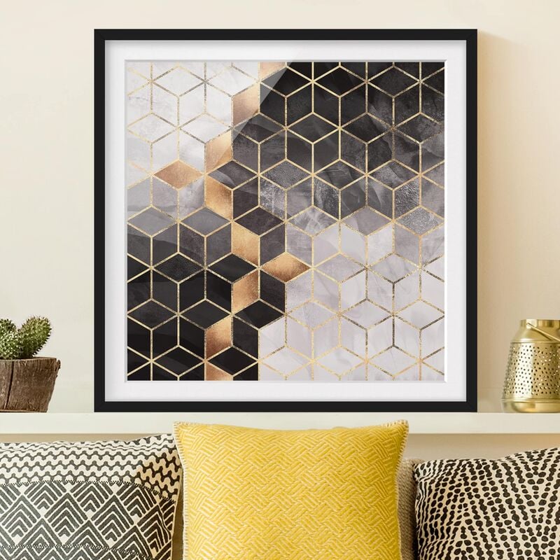 Póster enmarcado - Bianco e oro Geometria Nero Dimensión LxA: 20cm x 20cm, Marco: Negro
Póster enmarcado - Bianco e oro Geometria Nero Dimensión LxA: 20cm x 20cm, Marco: Negro