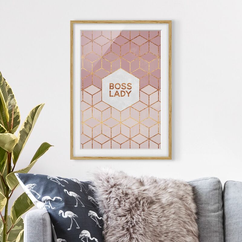 Póster enmarcado - Boss Pink Lady esagoni Dimensión LxA: 100cm x 70cm, Marco: Roble
Póster enmarcado - Boss Pink Lady esagoni Dimensión LxA: 100cm x 70cm, Marco: Roble