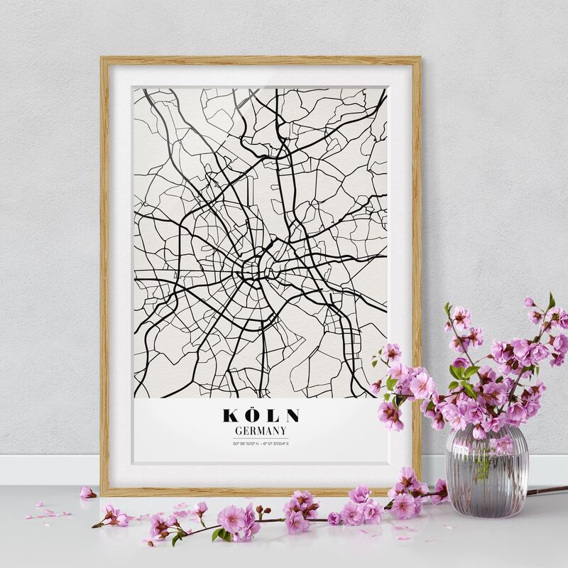 Póster enmarcado - Cologne City Map - Classic Dimensión LxA: 40cm x 30cm, Marco: Roble
Póster enmarcado - Cologne City Map - Classic Dimensión LxA: 40cm x 30cm, Marco: Roble