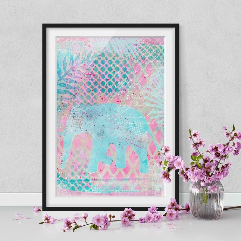 Póster enmarcado - Colorato collage - Elefante in blu e rosa Dimensión LxA: 100cm x 70cm, Marco: Negro
Póster enmarcado - Colorato collage - Elefante in blu e rosa Dimensión LxA: 100cm x 70cm, Marco: Negro