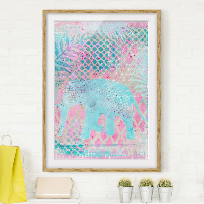 Póster enmarcado - Colorato collage - Elefante in blu e rosa Dimensión LxA: 40cm x 30cm, Marco: Roble
Póster enmarcado - Colorato collage - Elefante in blu e rosa Dimensión LxA: 40cm x 30cm, Marco: Roble