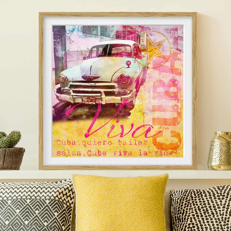 Póster enmarcado - Cubana collage vintage Dimensión LxA: 20cm x 20cm, Marco: Roble
Póster enmarcado - Cubana collage vintage Dimensión LxA: 20cm x 20cm, Marco: Roble