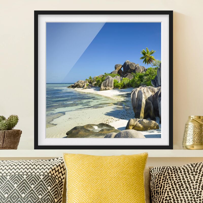 Póster enmarcado - Dream Beach Seychelles Dimensión LxA: 70cm x 70cm, Marco: Negro
Póster enmarcado - Dream Beach Seychelles Dimensión LxA: 70cm x 70cm, Marco: Negro