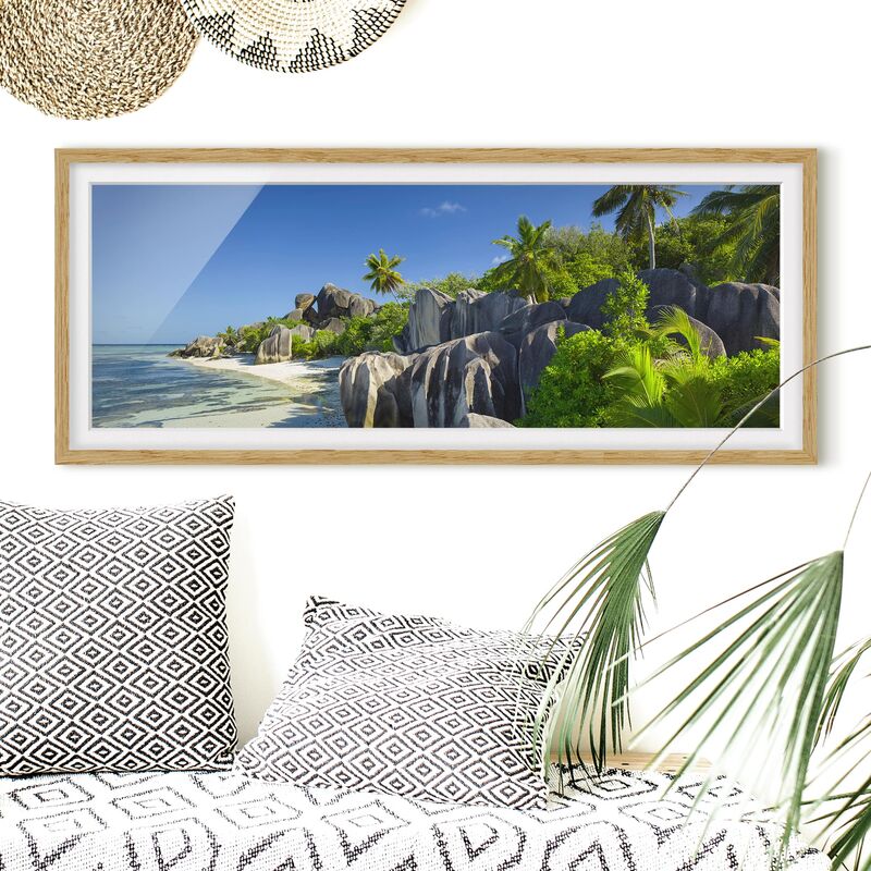 Póster enmarcado - Dream Beach Seychelles Dimensión LxA: 40cm x 100cm, Marco: Roble
Póster enmarcado - Dream Beach Seychelles Dimensión LxA: 40cm x 100cm, Marco: Roble