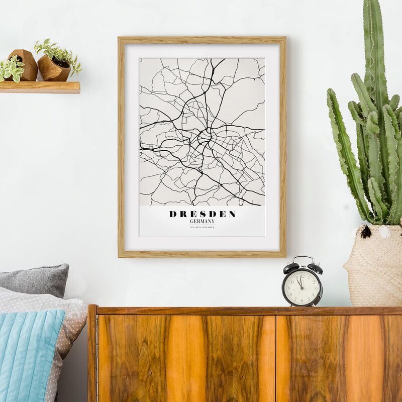Póster enmarcado - Dresden City Map - Classic Dimensión LxA: 100cm x 70cm, Marco: Roble
Póster enmarcado - Dresden City Map - Classic Dimensión LxA: 100cm x 70cm, Marco: Roble