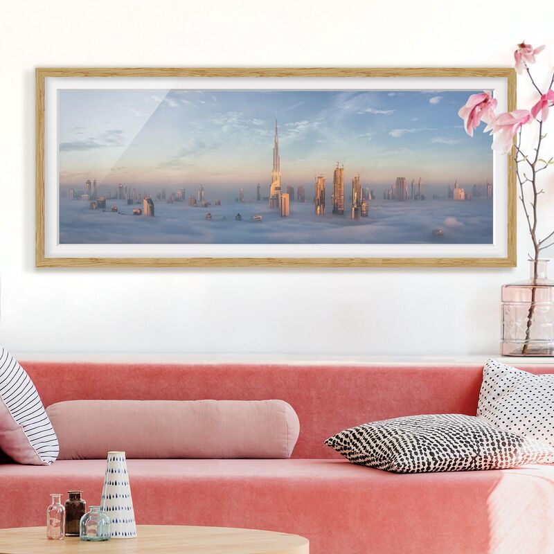 Póster enmarcado - Dubai Sopra Le Nuvole Dimensión LxA: 50cm x 130cm, Marco: Roble
Póster enmarcado - Dubai Sopra Le Nuvole Dimensión LxA: 50cm x 130cm, Marco: Roble