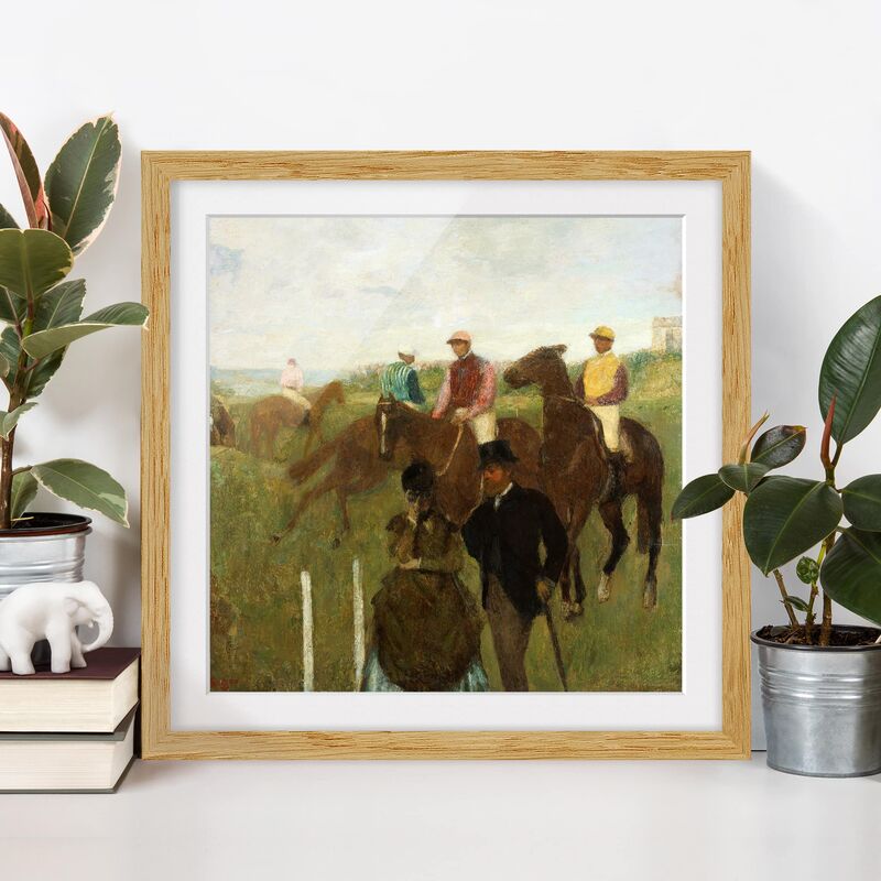 Póster enmarcado - Edgar Degas - Jockeys On Race Track Dimensión LxA: 70cm x 70cm, Marco: Roble
Póster enmarcado - Edgar Degas - Jockeys On Race Track Dimensión LxA: 70cm x 70cm, Marco: Roble