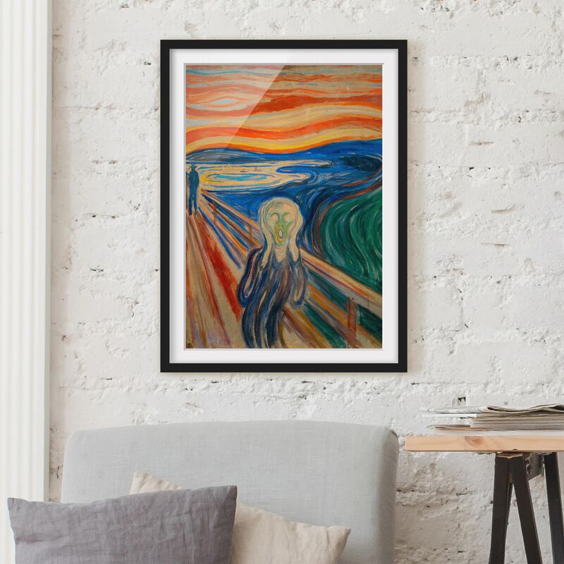 Póster enmarcado - Edvard Munch - L'urlo Dimensión LxA: 24cm x 18cm, Marco: Negro
Póster enmarcado - Edvard Munch - L'urlo Dimensión LxA: 24cm x 18cm, Marco: Negro