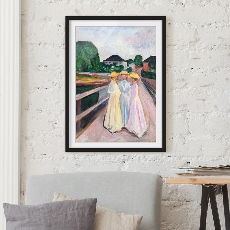 Póster enmarcado - Edvard Munch - Three Girls On The Bridge Dimensión LxA: 55cm x 40cm, Marco: Negro
Póster enmarcado - Edvard Munch - Three Girls On The Bridge Dimensión LxA: 55cm x 40cm, Marco: Negro