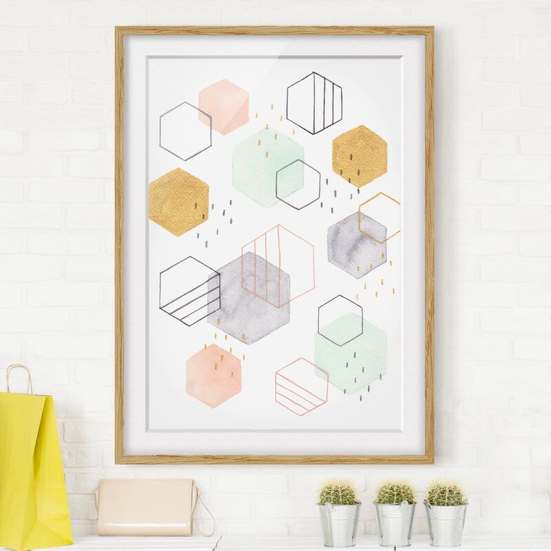 Póster enmarcado - Esagonale Dispersione Ii Dimensión LxA: 40cm x 30cm, Marco: Roble
Póster enmarcado - Esagonale Dispersione Ii Dimensión LxA: 40cm x 30cm, Marco: Roble