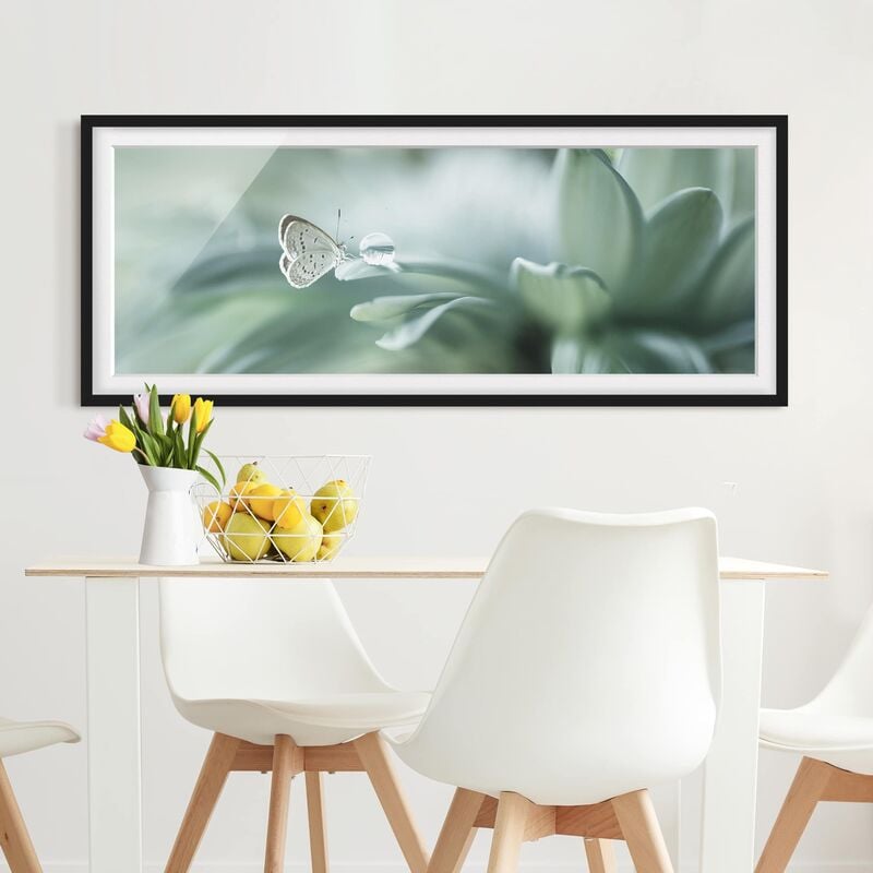 Póster enmarcado - Farfalla E Gocce di rugiada In Pastel Verde Dimensión LxA: 50cm x 130cm, Marco: Negro
Póster enmarcado - Farfalla E Gocce di rugiada In Pastel Verde Dimensión LxA: 50cm x 130cm, Marco: Negro