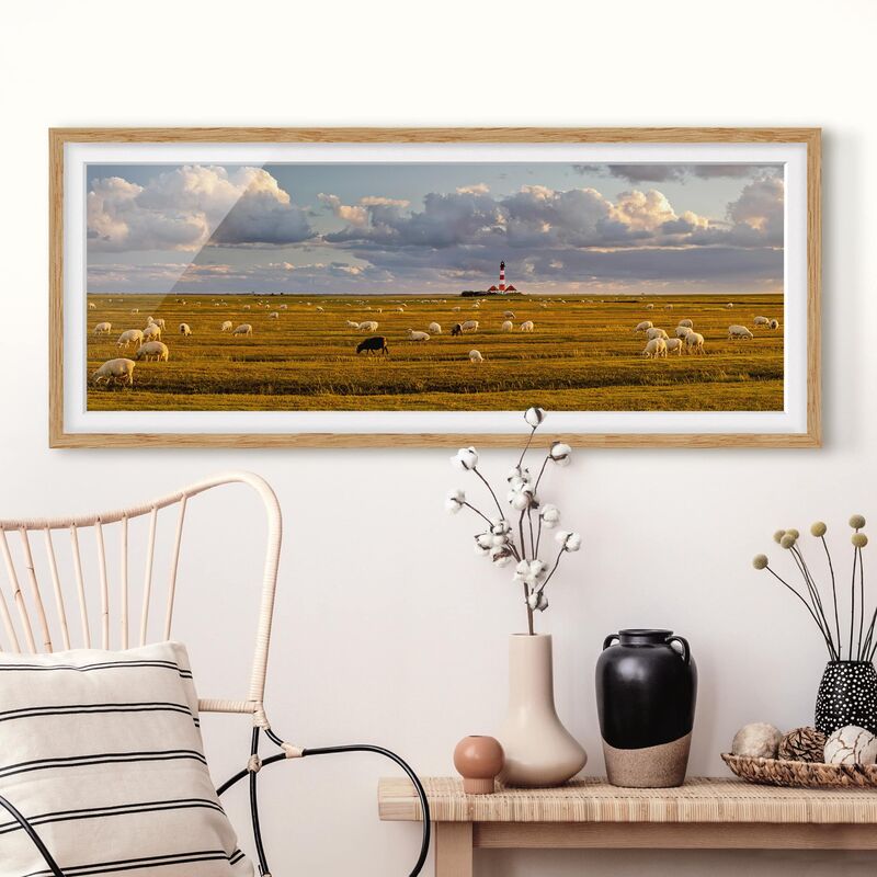 Póster enmarcado - Faro Mare Del Nord Con Gregge Di Pecore Dimensión LxA: 20cm x 50cm, Marco: Roble
Póster enmarcado - Faro Mare Del Nord Con Gregge Di Pecore Dimensión LxA: 20cm x 50cm, Marco: Roble