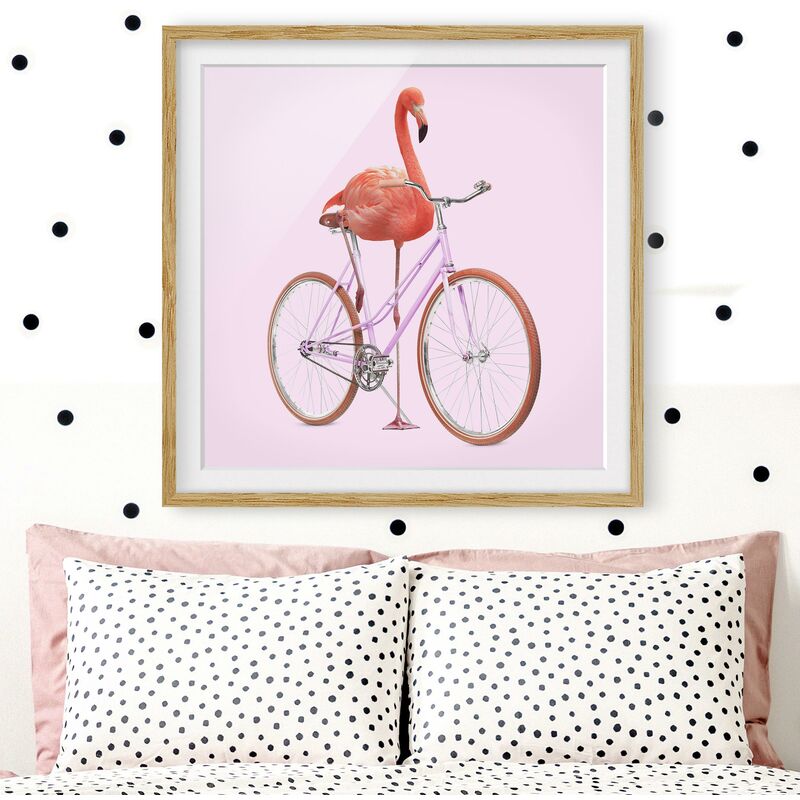 Póster enmarcado - Flamingo con la bicicletta Dimensión LxA: 20cm x 20cm, Marco: Roble
Póster enmarcado - Flamingo con la bicicletta Dimensión LxA: 20cm x 20cm, Marco: Roble