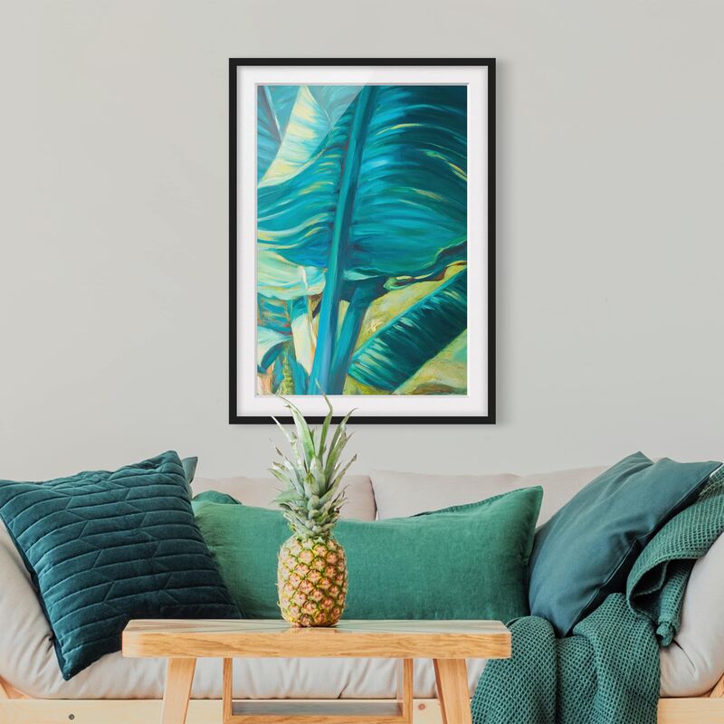 Póster enmarcado - Foglia Di Banana Con Turchese I Dimensión LxA: 100cm x 70cm, Marco: Negro
Póster enmarcado - Foglia Di Banana Con Turchese I Dimensión LxA: 100cm x 70cm, Marco: Negro