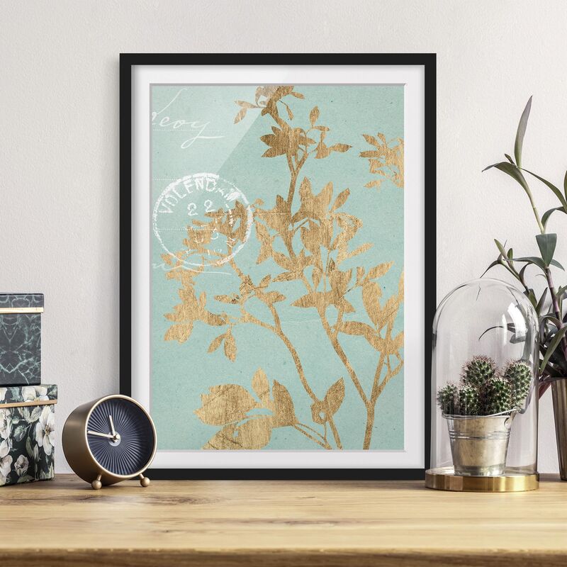 Póster enmarcado - Foglie D'Oro Su Turquoise Ii Dimensión LxA: 100cm x 70cm, Marco: Negro
Póster enmarcado - Foglie D'Oro Su Turquoise Ii Dimensión LxA: 100cm x 70cm, Marco: Negro
