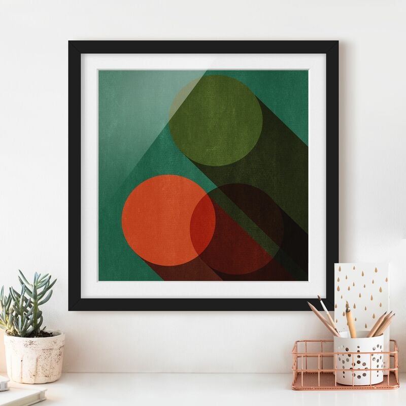 Póster enmarcado - Forme astratte - Cerchi in verde e rosso Dimensión LxA: 50cm x 50cm, Marco: Negro
Póster enmarcado - Forme astratte - Cerchi in verde e rosso Dimensión LxA: 50cm x 50cm, Marco: Negro