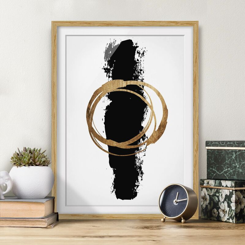 Póster enmarcado - Forme astratte - oro e nero Dimensión LxA: 100cm x 70cm, Marco: Roble
Póster enmarcado - Forme astratte - oro e nero Dimensión LxA: 100cm x 70cm, Marco: Roble