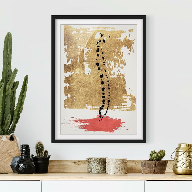 Póster enmarcado - Forme astratte - oro e rosa Dimensión LxA: 55cm x 40cm, Marco: Negro
Póster enmarcado - Forme astratte - oro e rosa Dimensión LxA: 55cm x 40cm, Marco: Negro