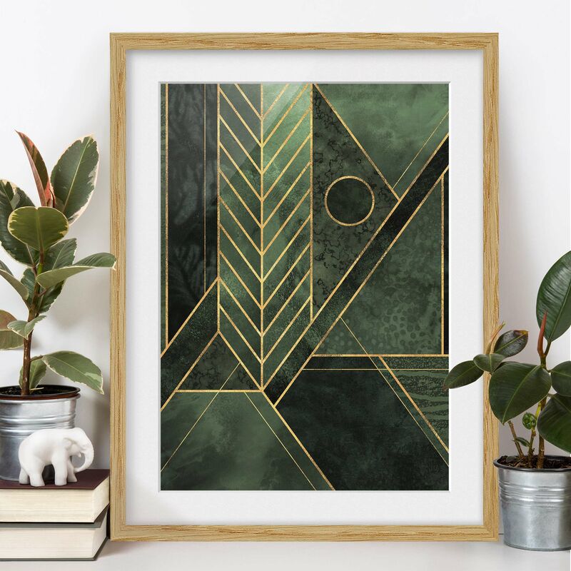 Póster enmarcado - Forme geometriche oro verde smeraldo Dimensión LxA: 40cm x 30cm, Marco: Roble
Póster enmarcado - Forme geometriche oro verde smeraldo Dimensión LxA: 40cm x 30cm, Marco: Roble