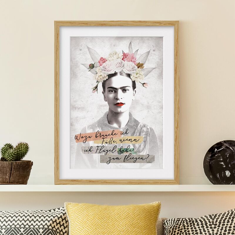 Póster enmarcado - Frida Kahlo - Zitat Dimensión LxA: 24cm x 18cm, Marco: Roble
Póster enmarcado - Frida Kahlo - Zitat Dimensión LxA: 24cm x 18cm, Marco: Roble