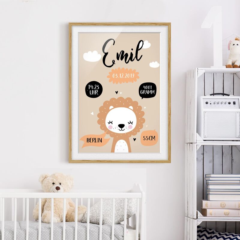 Póster enmarcado - Gentle Lion - Custom Text Dimensión LxA: 55cm x 40cm, Marco: Roble
Póster enmarcado - Gentle Lion - Custom Text Dimensión LxA: 55cm x 40cm, Marco: Roble