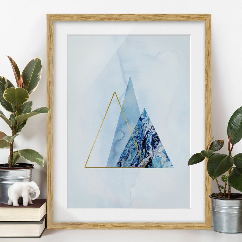 Póster enmarcado - Geometria di blu e oro II Dimensión LxA: 55cm x 40cm, Marco: Roble
Póster enmarcado - Geometria di blu e oro II Dimensión LxA: 55cm x 40cm, Marco: Roble