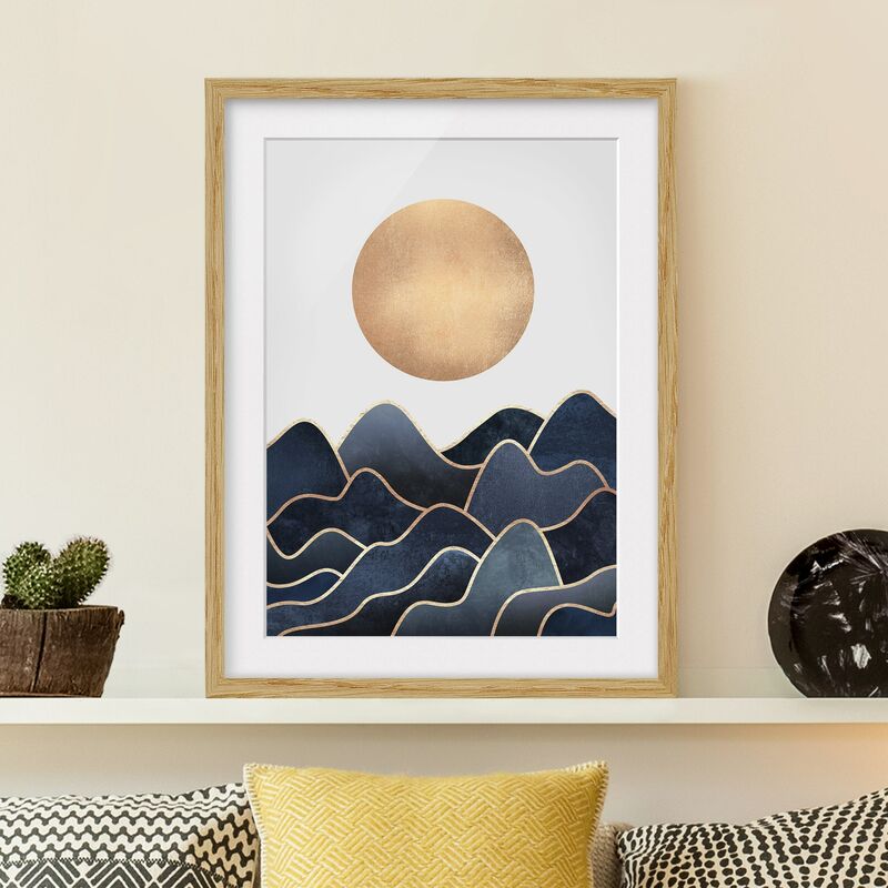 Póster enmarcado - Golden Sun Blue Waves Dimensión LxA: 100cm x 70cm, Marco: Roble
Póster enmarcado - Golden Sun Blue Waves Dimensión LxA: 100cm x 70cm, Marco: Roble