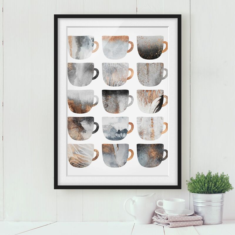 Póster enmarcado - Grey tazze di caffè con oro Dimensión LxA: 100cm x 70cm, Marco: Negro
Póster enmarcado - Grey tazze di caffè con oro Dimensión LxA: 100cm x 70cm, Marco: Negro