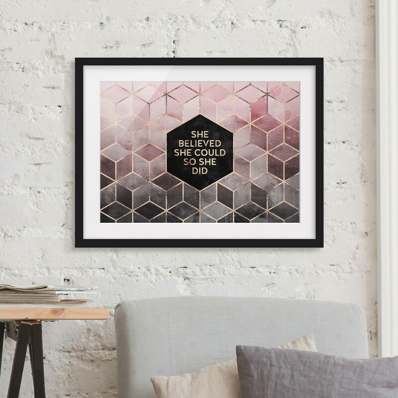 Póster enmarcado - Ha creduto che potesse in oro rosa Dimensión LxA: 30cm x 40cm, Marco: Negro
Póster enmarcado - Ha creduto che potesse in oro rosa Dimensión LxA: 30cm x 40cm, Marco: Negro