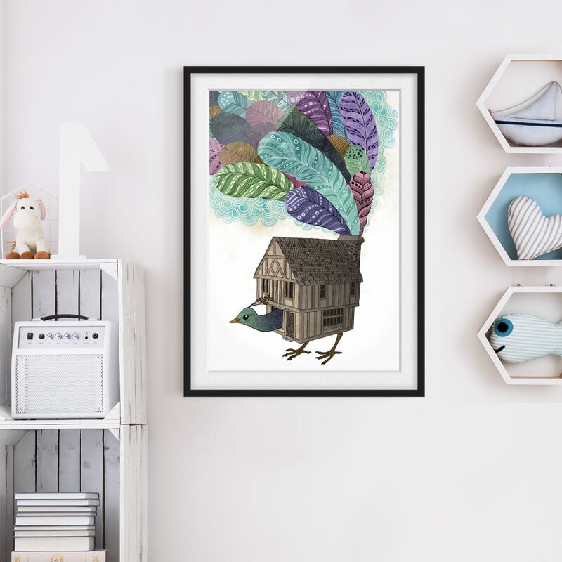 Póster enmarcado - Illustrazione Bird House con le piume Dimensión LxA: 24cm x 18cm, Marco: Negro
Póster enmarcado - Illustrazione Bird House con le piume Dimensión LxA: 24cm x 18cm, Marco: Negro
