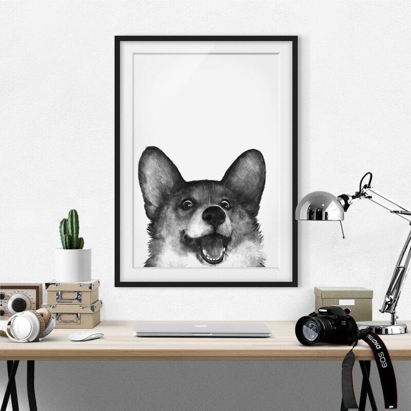 Póster enmarcado - Illustrazione Cane Corgi Bianco Nero Pittura Dimensión LxA: 70cm x 50cm, Marco: Negro
Póster enmarcado - Illustrazione Cane Corgi Bianco Nero Pittura Dimensión LxA: 70cm x 50cm, Marco: Negro