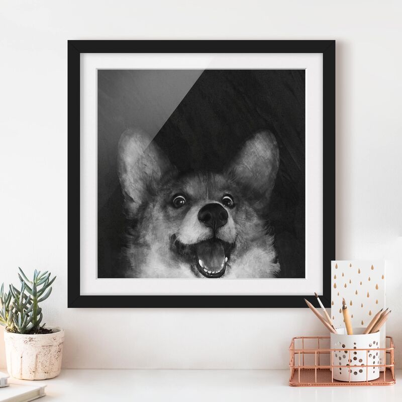 Póster enmarcado - Illustrazione Cane Corgi Pittura Bianco e nero Dimensión LxA: 50cm x 50cm, Marco: Negro
Póster enmarcado - Illustrazione Cane Corgi Pittura Bianco e nero Dimensión LxA: 50cm x 50cm, Marco: Negro