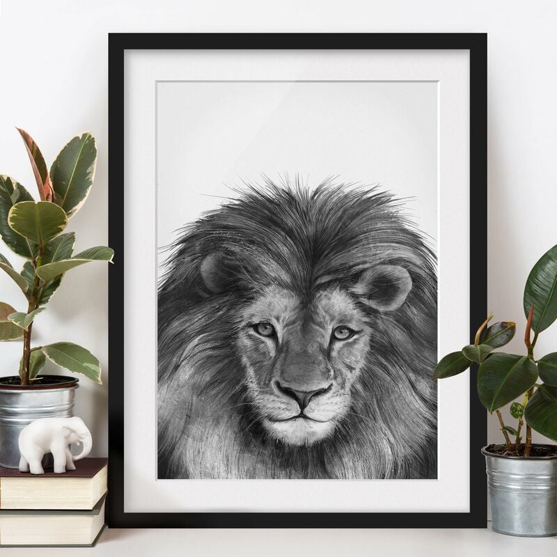 Póster enmarcado - Illustrazione del leone Monochrome Pittura Dimensión LxA: 40cm x 30cm, Marco: Negro
Póster enmarcado - Illustrazione del leone Monochrome Pittura Dimensión LxA: 40cm x 30cm, Marco: Negro