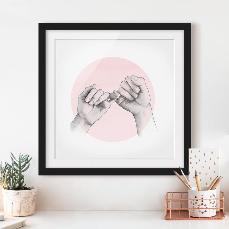 Póster enmarcado - Illustrazione mani Amicizia Circle Rosa Bianco Dimensión LxA: 70cm x 70cm, Marco: Negro
Póster enmarcado - Illustrazione mani Amicizia Circle Rosa Bianco Dimensión LxA: 70cm x 70cm, Marco: Negro