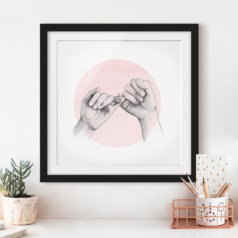 Póster enmarcado - Illustrazione mani Amicizia Circle Rosa Bianco Dimensión LxA: 30cm x 30cm, Marco: Negro
Póster enmarcado - Illustrazione mani Amicizia Circle Rosa Bianco Dimensión LxA: 30cm x 30cm, Marco: Negro