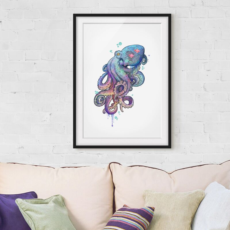Póster enmarcado - Illustrazione Octopus Viola Turchese Pittura Dimensión LxA: 40cm x 30cm, Marco: Negro
Póster enmarcado - Illustrazione Octopus Viola Turchese Pittura Dimensión LxA: 40cm x 30cm, Marco: Negro