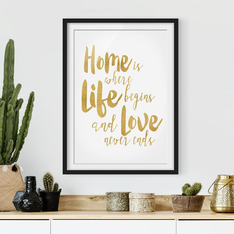 Póster enmarcado - La casa è dove Life Begins oro Dimensión LxA: 100cm x 70cm, Marco: Negro
Póster enmarcado - La casa è dove Life Begins oro Dimensión LxA: 100cm x 70cm, Marco: Negro