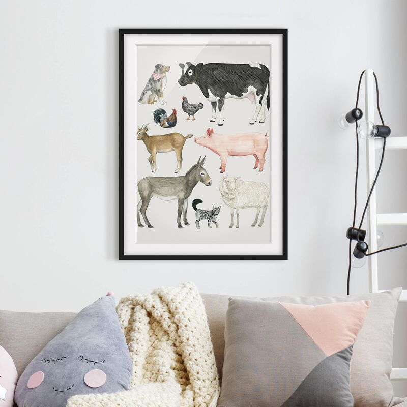 Póster enmarcado - La Fattoria Degli Animali Famiglia I Dimensión LxA: 70cm x 50cm, Marco: Negro
Póster enmarcado - La Fattoria Degli Animali Famiglia I Dimensión LxA: 70cm x 50cm, Marco: Negro
