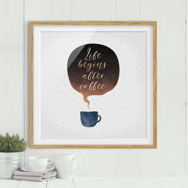 Póster enmarcado - La vita inizia dopo i punti di caffè Dimensión LxA: 70cm x 70cm, Marco: Roble
Póster enmarcado - La vita inizia dopo i punti di caffè Dimensión LxA: 70cm x 70cm, Marco: Roble