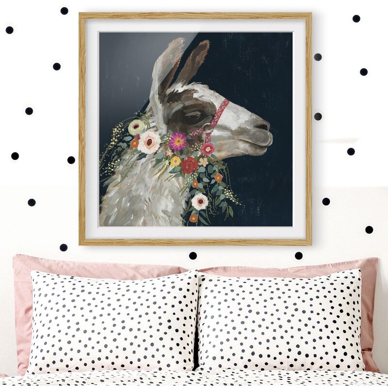 Póster enmarcado - Lama With Floral Decoration I Dimensión LxA: 20cm x 20cm, Marco: Roble
Póster enmarcado - Lama With Floral Decoration I Dimensión LxA: 20cm x 20cm, Marco: Roble