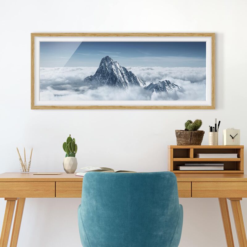 Póster enmarcado - Le Alpi Sopra Le Nuvole Dimensión LxA: 50cm x 130cm, Marco: Roble
Póster enmarcado - Le Alpi Sopra Le Nuvole Dimensión LxA: 50cm x 130cm, Marco: Roble