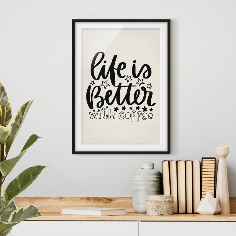 Póster enmarcado - Life Is Better With Coffee Dimensión LxA: 24cm x 18cm, Marco: Negro
Póster enmarcado - Life Is Better With Coffee Dimensión LxA: 24cm x 18cm, Marco: Negro