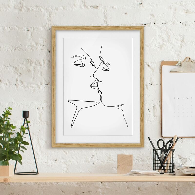 Póster enmarcado - Line Art bacio Faces Bianco e nero Dimensión LxA: 70cm x 50cm, Marco: Roble
Póster enmarcado - Line Art bacio Faces Bianco e nero Dimensión LxA: 70cm x 50cm, Marco: Roble