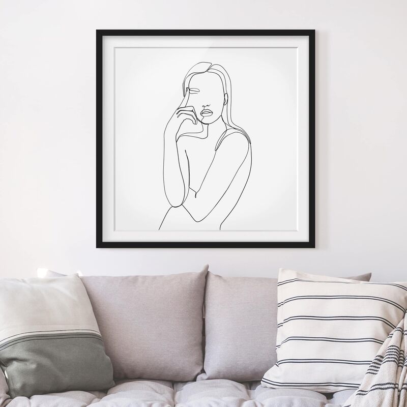 Póster enmarcado - Line Art Pensieroso donna Bianco e nero Dimensión LxA: 50cm x 50cm, Marco: Negro
Póster enmarcado - Line Art Pensieroso donna Bianco e nero Dimensión LxA: 50cm x 50cm, Marco: Negro