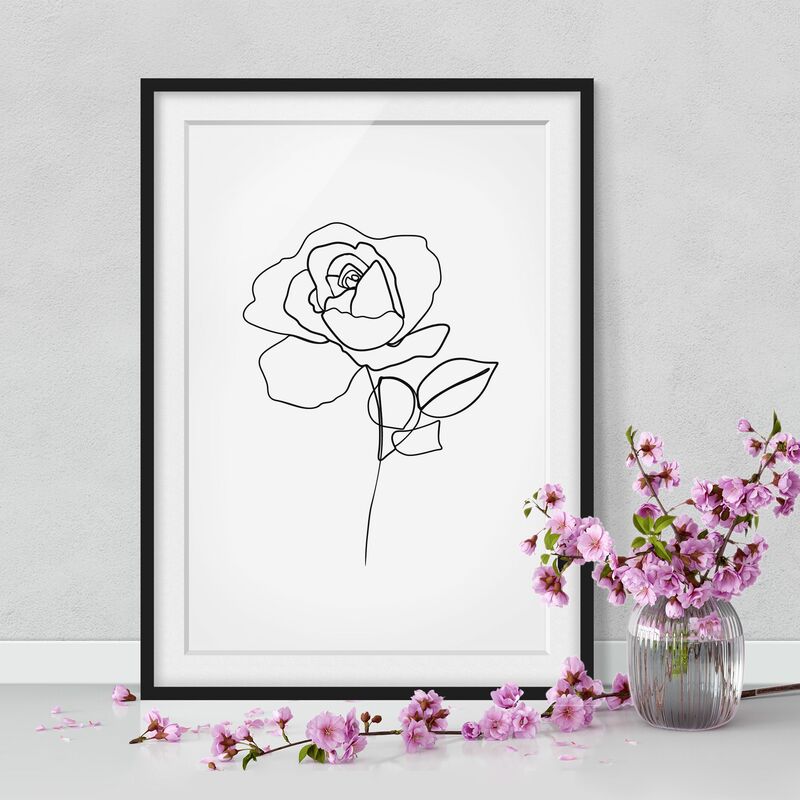 Póster enmarcado - Line Art Rosa Nero Bianco Dimensión LxA: 55cm x 40cm, Marco: Negro
Póster enmarcado - Line Art Rosa Nero Bianco Dimensión LxA: 55cm x 40cm, Marco: Negro