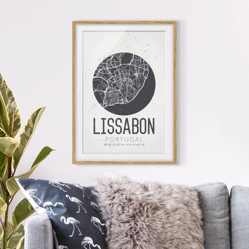 Póster enmarcado - Lisbon City Map - Retro Dimensión LxA: 55cm x 40cm, Marco: Roble
Póster enmarcado - Lisbon City Map - Retro Dimensión LxA: 55cm x 40cm, Marco: Roble